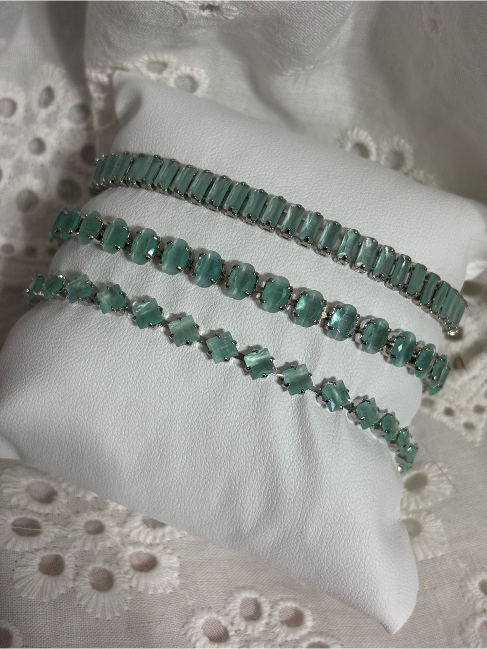 Mint Ice Green Crystal Bracelet Set